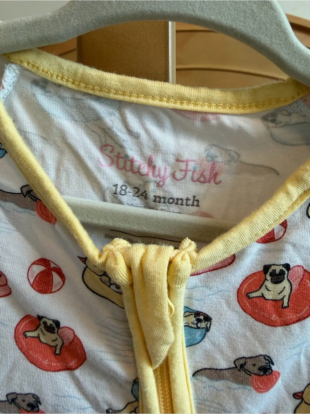 Stitchy Fish 18-24 Month Dogs on Floats Bamboo Pajamas